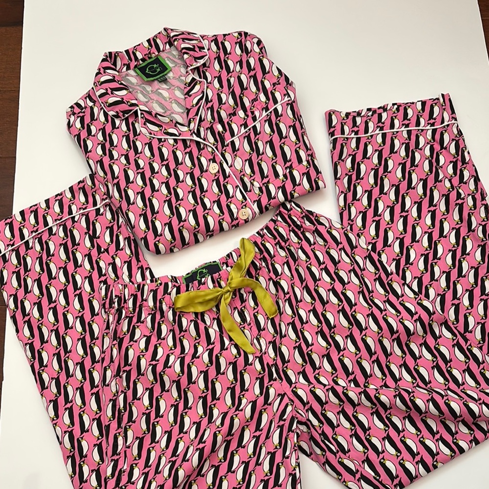 Pink Penguin Print Pajamas by C Wonder